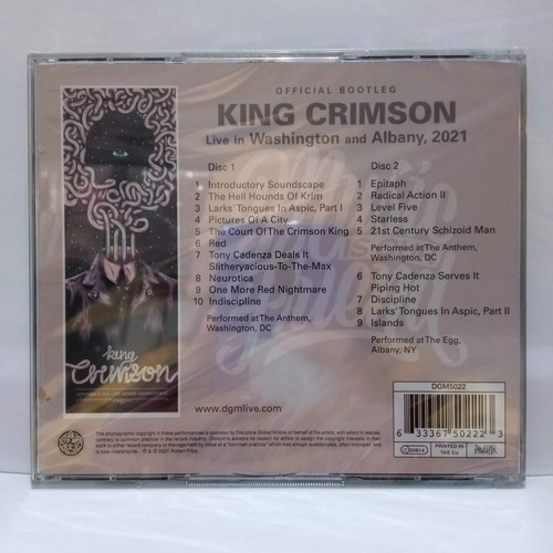 King Crimson Music Our Friend Live In Washington Cd Nuevo Eu