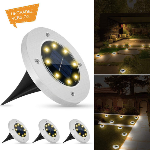 Lámpara De Jardín F Para Exteriores Con 4 Led, Luz De Suelo