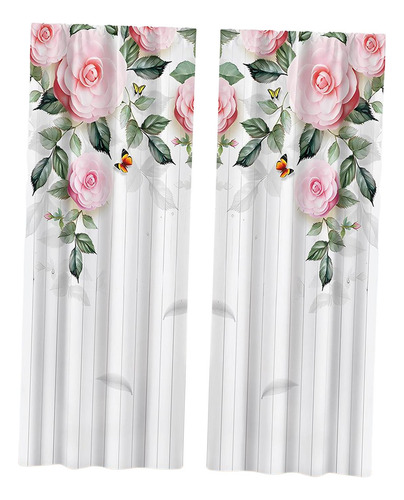 Las Cortinas Transparentes Con Estampado De Rosas 132x241cm