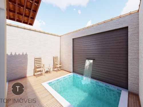 Casa 2 Dormitórios Nova Com Piscina À Venda Em Itanhaém,são Paulo,bairro Nova Itanhaém, Sendo Um Dos Dormitórios Suíte - Ca00489 - 68314483