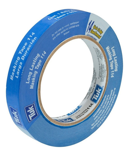 Masking Tape Azul Modelo 114 Larga Duración 18mm X 50m