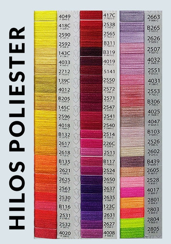 24 Pz Modiz Hilo Poliester Para Bordar Modiz 100% Poliester