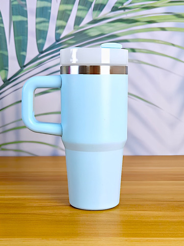Termo De Acero Inoxidable 480 Ml Con Agarradera Fab-10 Azul