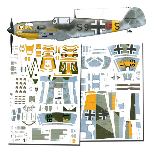 Bf-109 E Skg 210 Escala 1.33 Papercraft 