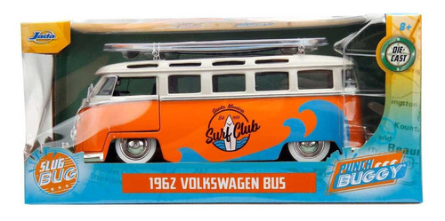 Jada 1:24 1962 Volkswagen Bus Naranja Tabla Surf Caja