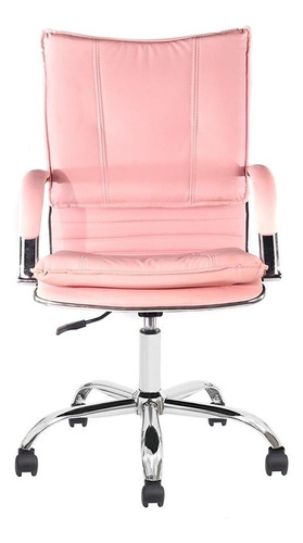 Cadeira de escritório Show de Cadeiras Desenho italiano  rosa-claro com estofado de couro sintético