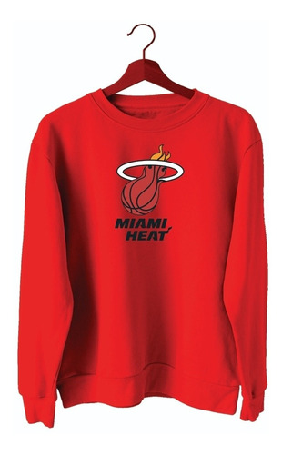 Poleron Rojo Con Estampado Miami Heat Envío Gratis 