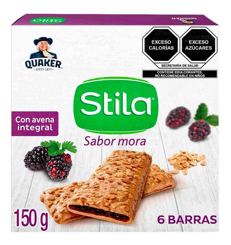 3 Barras De Avena Quaker Stila Mora 150g