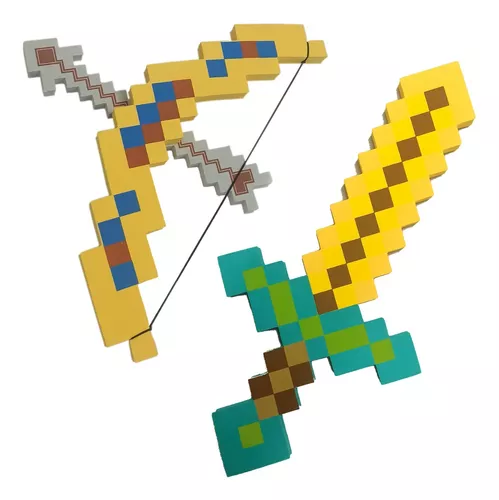 Minecraft Disfraz Espada y Pico de Diamante Transformable 