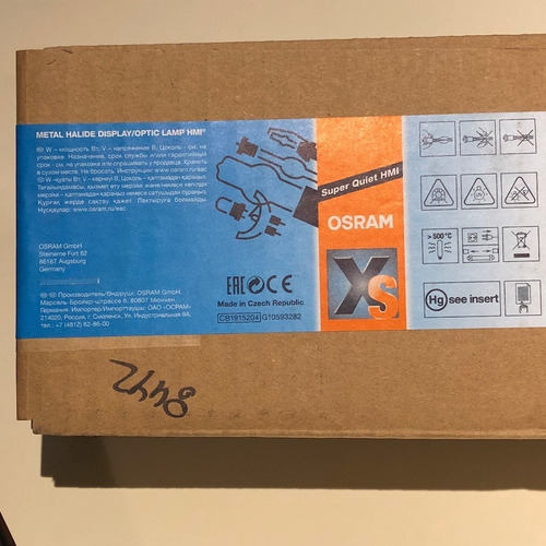 Osram Hmi 1200gs Dxs Lampara Descarga 1200 Cabezal Movil Color de la luz Blanco frío