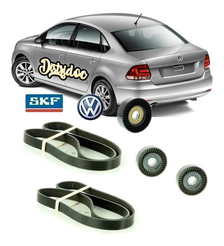 Kit Correas Poly-v Doble Canal 3 Rodillos Vw Vento 2.5 2011/