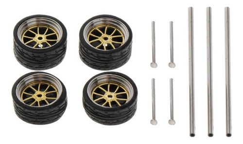 8 Uds. Neumáticos De Rueda Delanteros Y Traseros 1/64 11mm