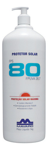 Protetor Solar Mavaro Fps 80 1kg Proteção Uv