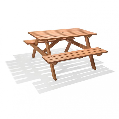 Mesa Picnic Com 2 Bancos Madeira Maciça Ipanema Dewt