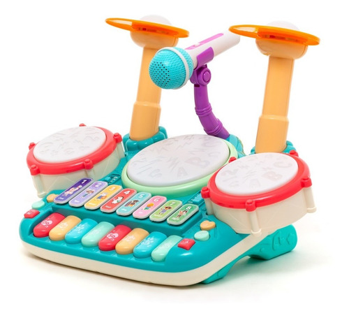 Batería Juguete Piano Musical Didáctico 5 En 1 Micrófono
