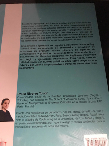 Coolhunting: Tendencias E Innovación 2ª Edición, De Paula Riveros Tovar., Vol. 2. Editorial Ediciones De La U, Tapa Blanda En Español, 2019