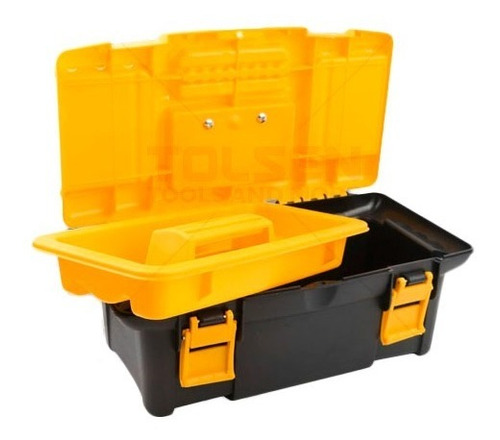 Caja Herramientas Plástica 420 X 230 X 190 Mm Tolsen 80201 Color Amarillo