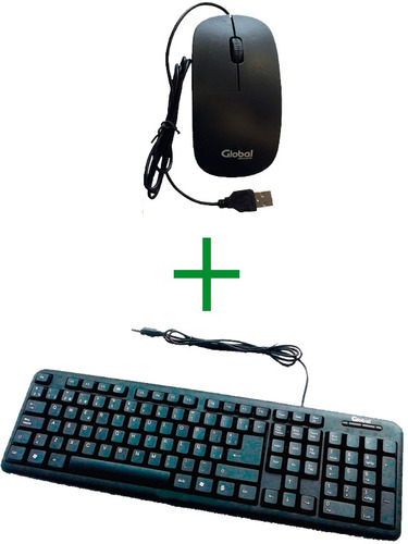 Imagen 1 de 9 de Kit Teclado Y Mouse Optico Usb Cable Pc Notebook Envío Nuevo