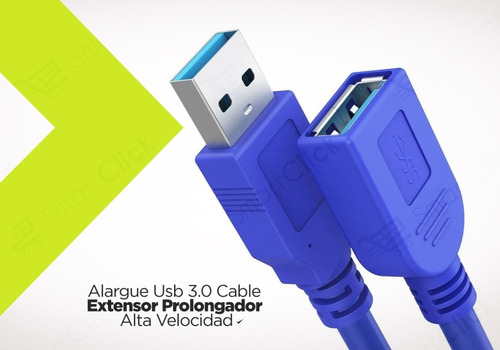 Imagen 7 de 10 de Alargue Usb 3.0 Cable Extensor Prolongador Alta Velocidad