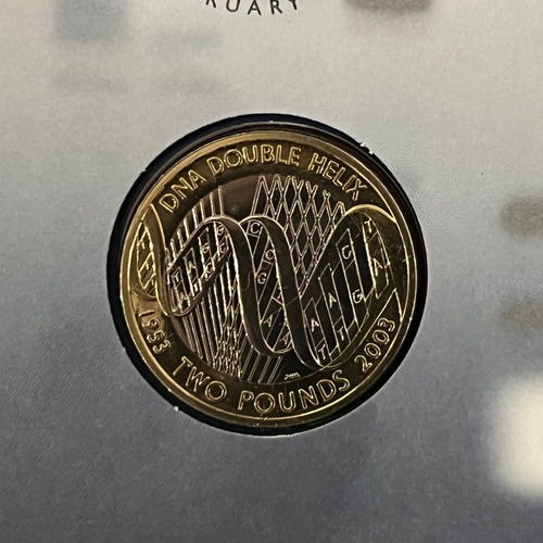 Moeda Oficial 2003 £2 Descoberta Do Dna Lacrada No Encarte