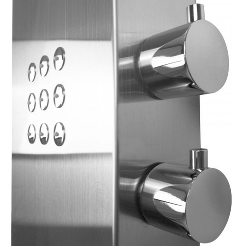 Ducha Vertical Com Hidro Cascata E Led Square Inox Escovada