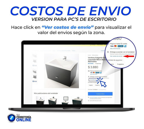 Imagen 2 de 7 de Vanitory 50cm Colgante Laqueado Travertino Monoc Lavatorio