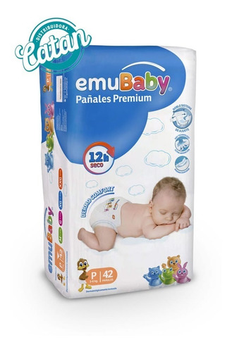 Pañal Emubaby Premium Talla P 42 Un. Pack X2