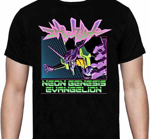 Evangelion Neon Fluor Eva Morado - Polera- Cyco Recor