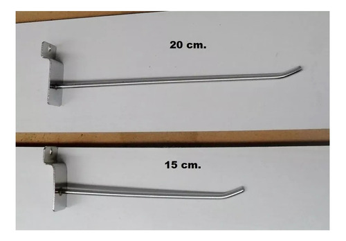 100 Ganchos Cromados 20 Cm  Para Panel Ranurado - Ins Store