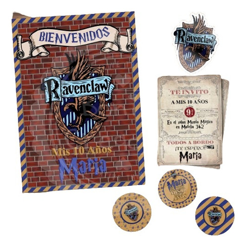 Kit Imprimible Harry Potter Ravenclaw - Deco/ Candy Bar -