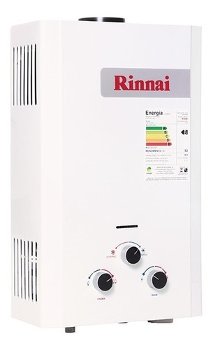 Aquecedor A Gás Rinnai 9 Litros Reu-85br / M09 Glp E Gn Cor Branco Pilha