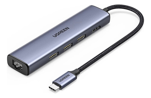 Adaptador Tipo C 5 En 1 Hdmi 4k 60hz, 3 Usb 3.0, Rj45, 20934