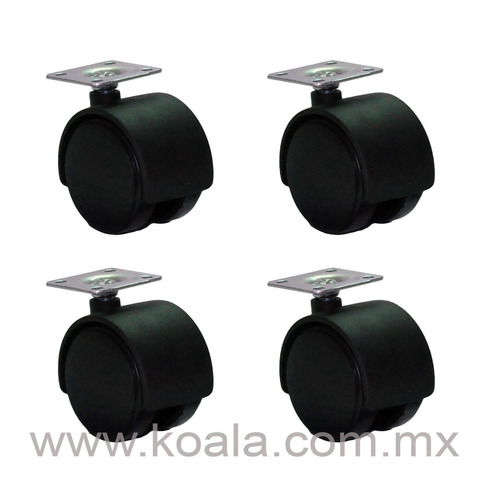 Rodaja Giratoria Yoyo 50mm Placa- 4 Pzas