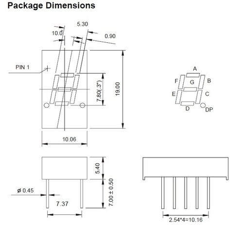 Display 7 Segmentos Anodo Comun Da03