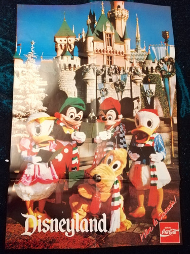 Póster Disneylandia 35 Años Magia Coca Cola 1988 C/ Sticker