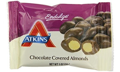Atkins Endulge Almendra Piezas, Chocolate, 5 Conteo, 1 Onza.