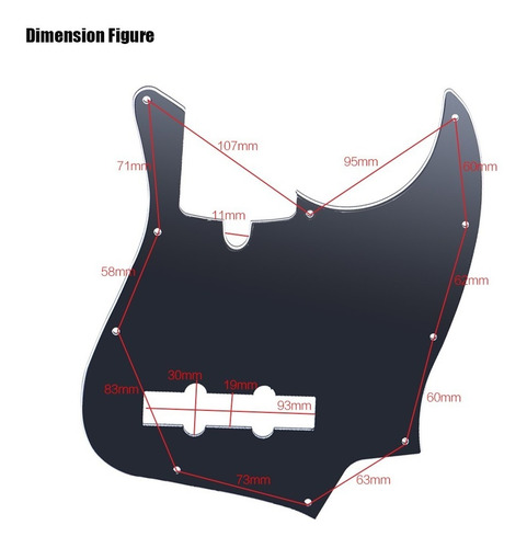 10 Agujeros Jb Pickguard Bass Recogida Guardia Arrayones