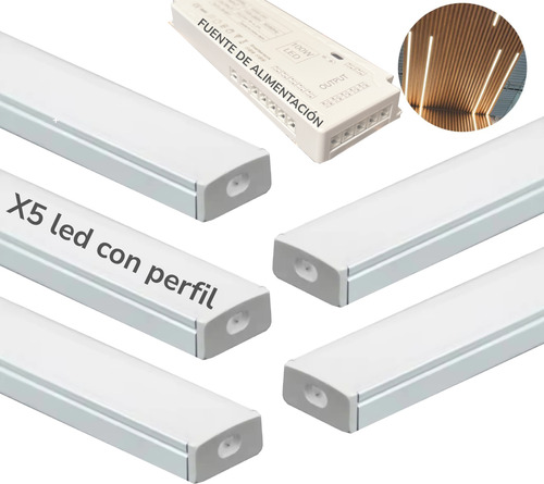 5 Pack Tira Led Con Adhesivo Para Wpc Lambrin Blanco Cálido 100cm