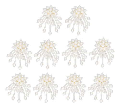 10 Borlas De Flores Con Borde De Encaje Con Flecos De Imitac