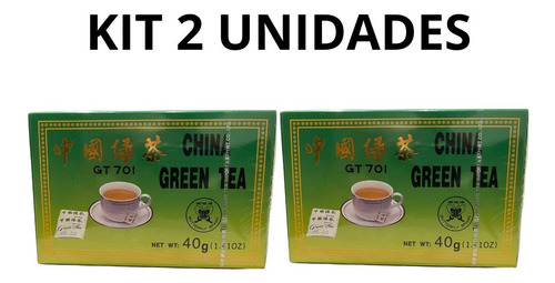 Kit 2 Chá Verde 40gr Caixa Fujian China Green Tea Importado