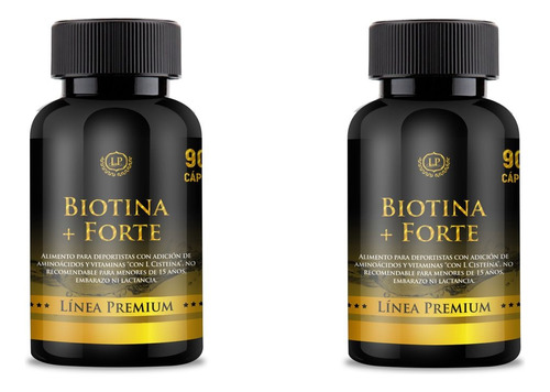 Pack 2 Biotina Forte 6 Mes. Vit. C E Zinc Á. Fólico Colágeno