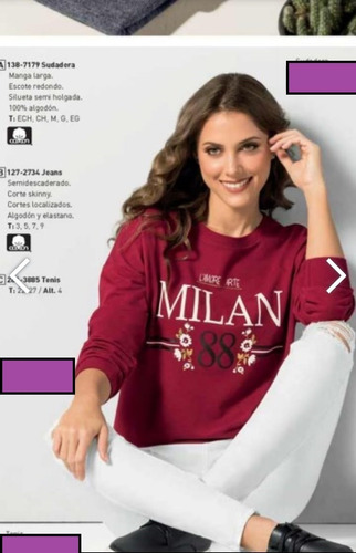 Sudadera Dama Andrea 138-7179 Milan Roja Casual Moderna