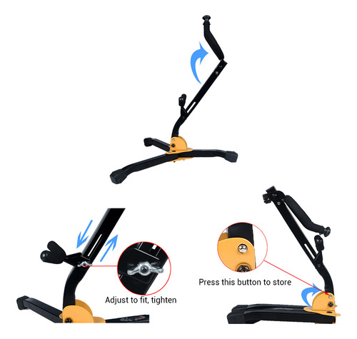 Soporte Para Saxofón Alto Plegable Con Base Metálica Ajustab