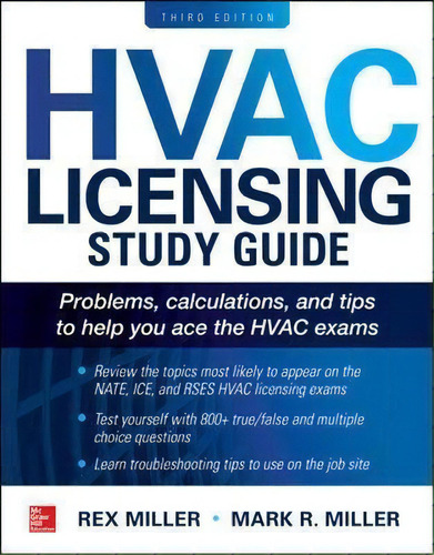 Hvac Licensing Study Guide, Third Edition, De Rex Miller. Editorial Mcgraw-hill Education, Tapa Blanda En Inglés