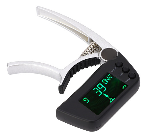Afinador De Cejilla Para Guitarra, 2 En 1, Pantalla Lcd, Sin