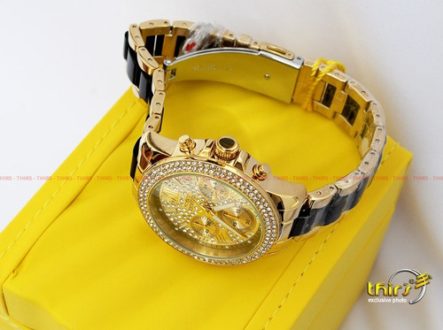 Invicta Angel Feminino 24125 - Banh Ouro 18 K Cristais Crav