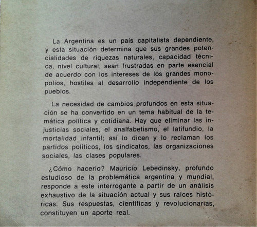 La Argentina El Pais Que Tenemos - M Lebedinsky - Cartago (Usado)