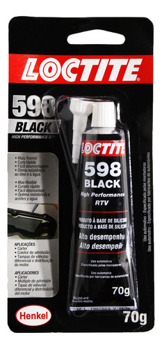 Cola Silicone Black Alta Temperatura 598 Loctite 70g