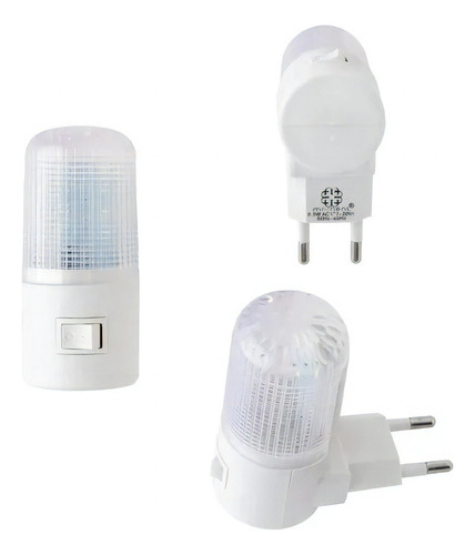 Abajur De Tomada Quarto Bebê Luz Noturna 4 Leds Bivolt Cor da cúpula Branco Cor da estrutura Branco