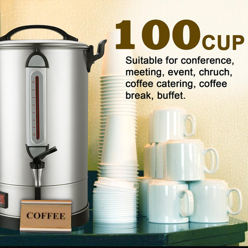 Urna De Café Grande 100 Tazas 16 Litros Inoxidable